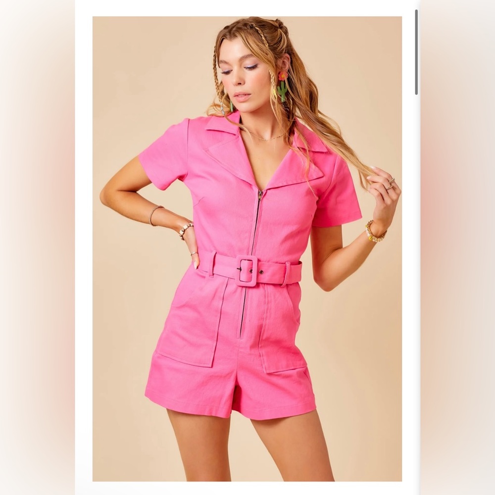 Pants Store Broadway Nights Romper - Candy Pink - Size Medium